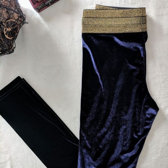 Alexander Wang Blue Velvet Legging Size XS - Picture 2 of 5
